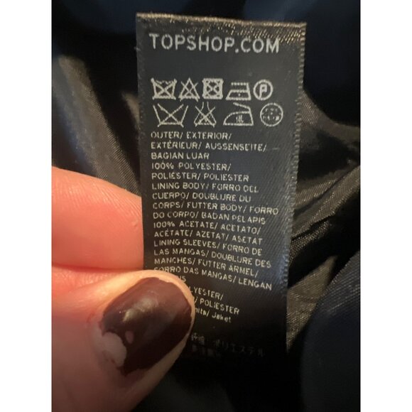 Topshop Womens Double-Breasted Navy Blazer Coat  US 8 - Picture 6 of 7